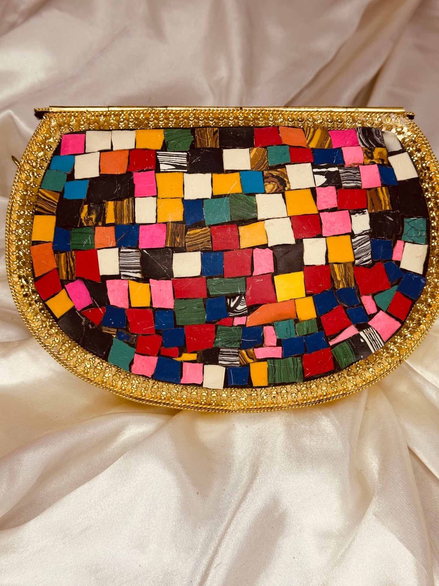 Vintage Goldstone Crescent Bag