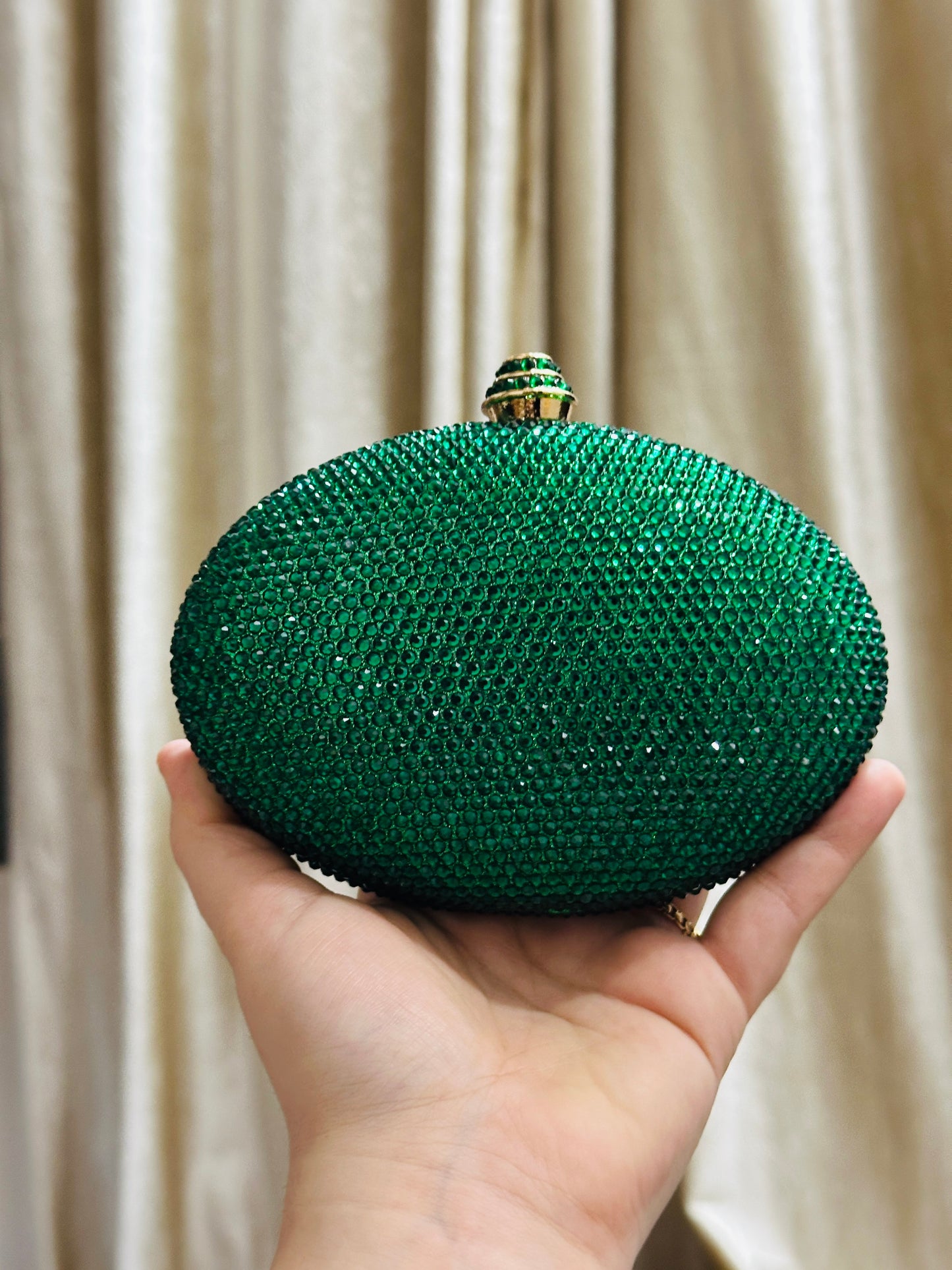Luxe Crystal Oval Clutch