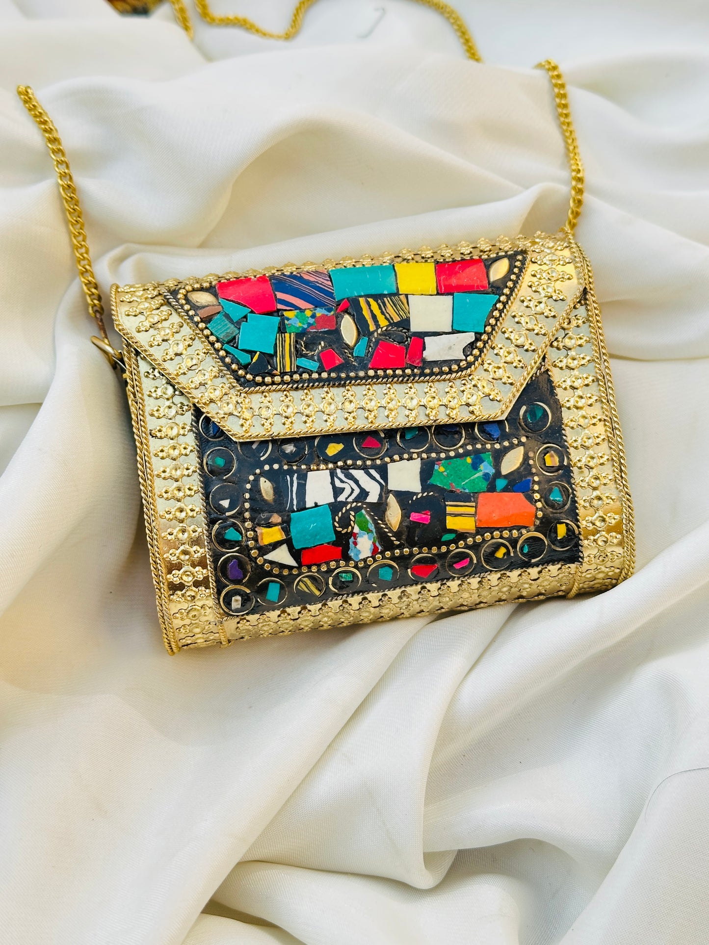 Golden mini size clutch