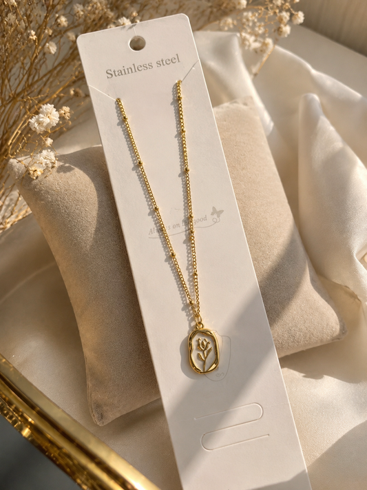Golden Bloom Pendant Necklace