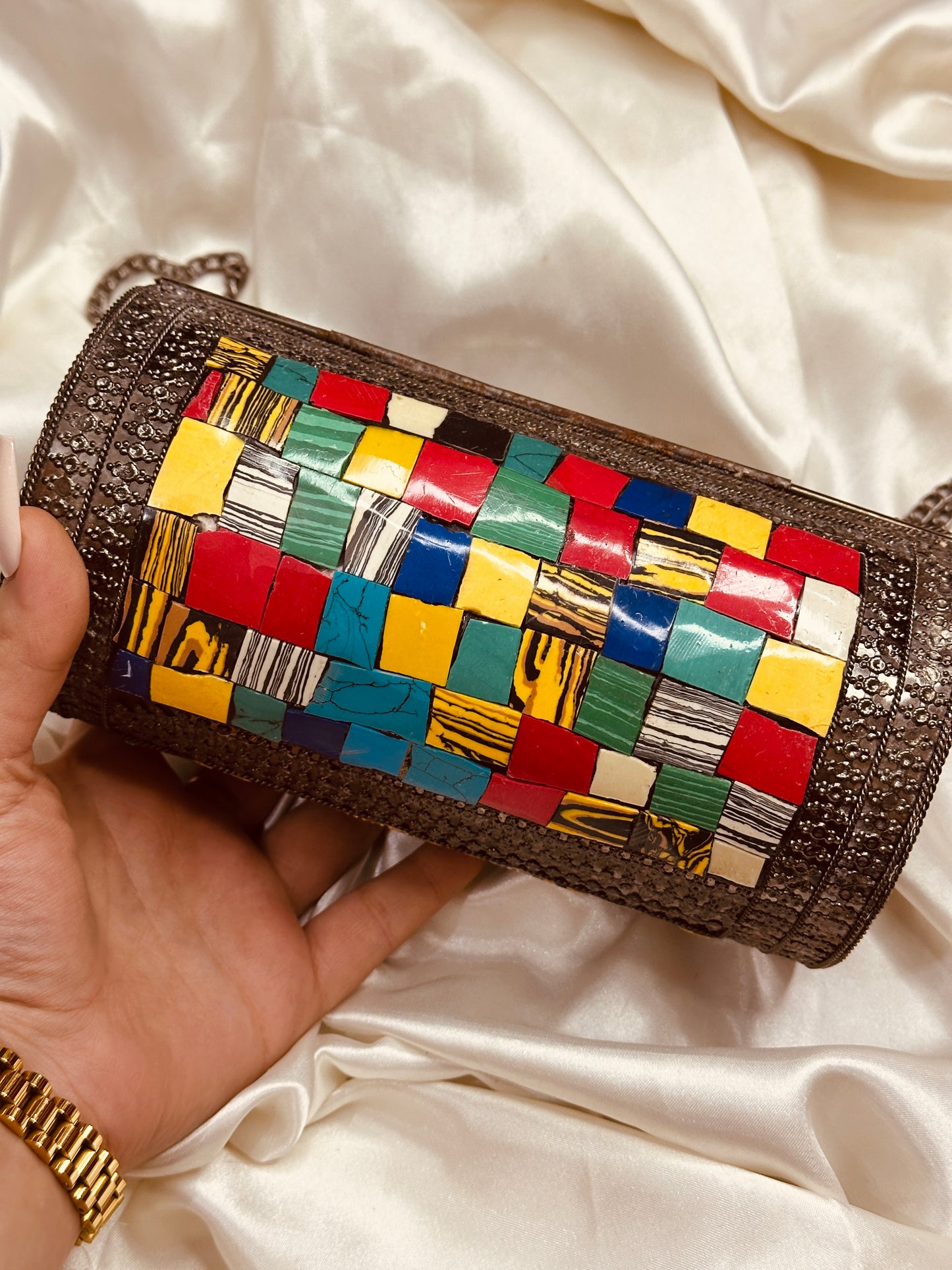 •	Emerald Dynasty Box Clutch