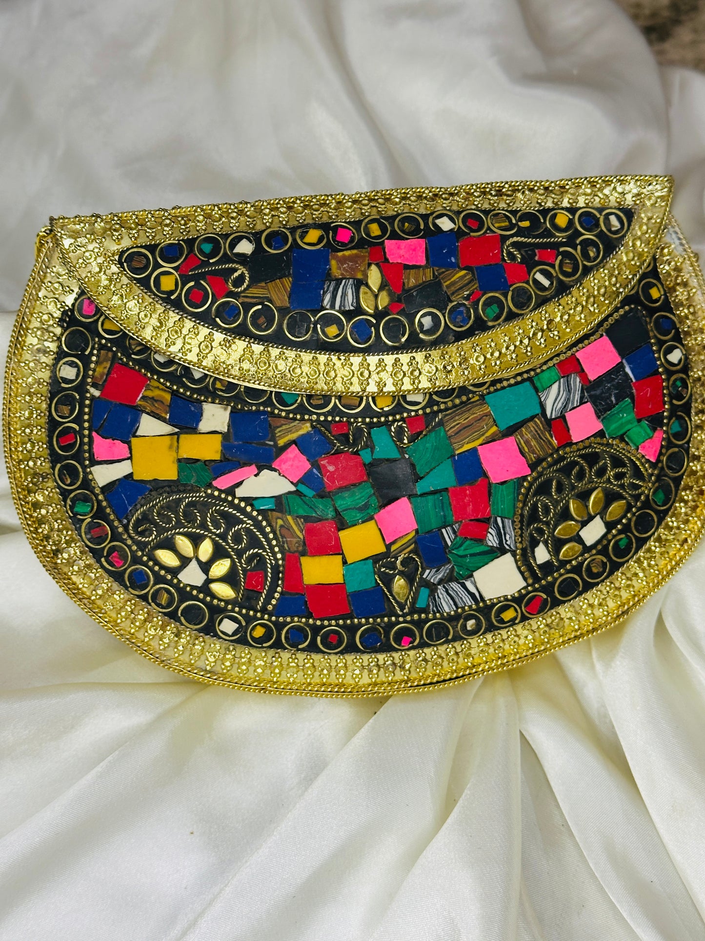 Vintage Goldstone Crescent Bag