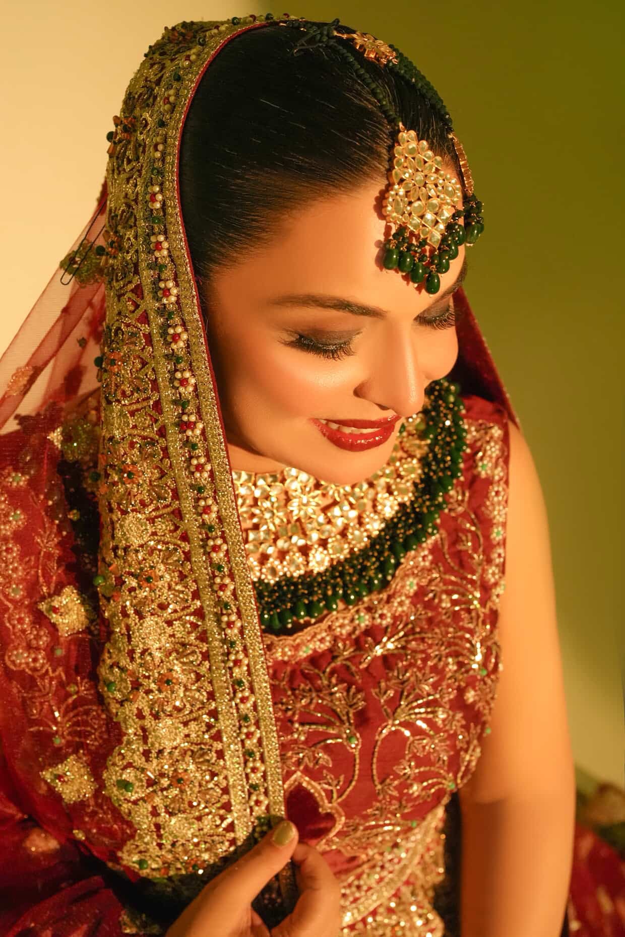 Green luxury bridal set (on sale )