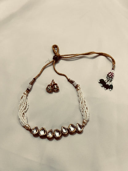 Choker set (white beads )