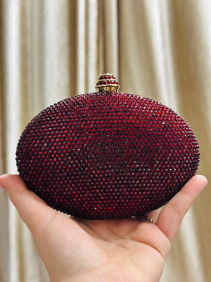 Luxe Crystal Oval Clutch
