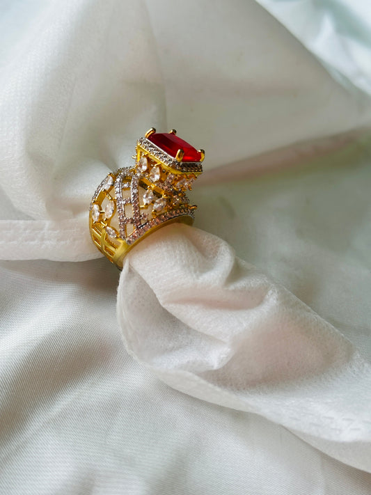 Red stone ring