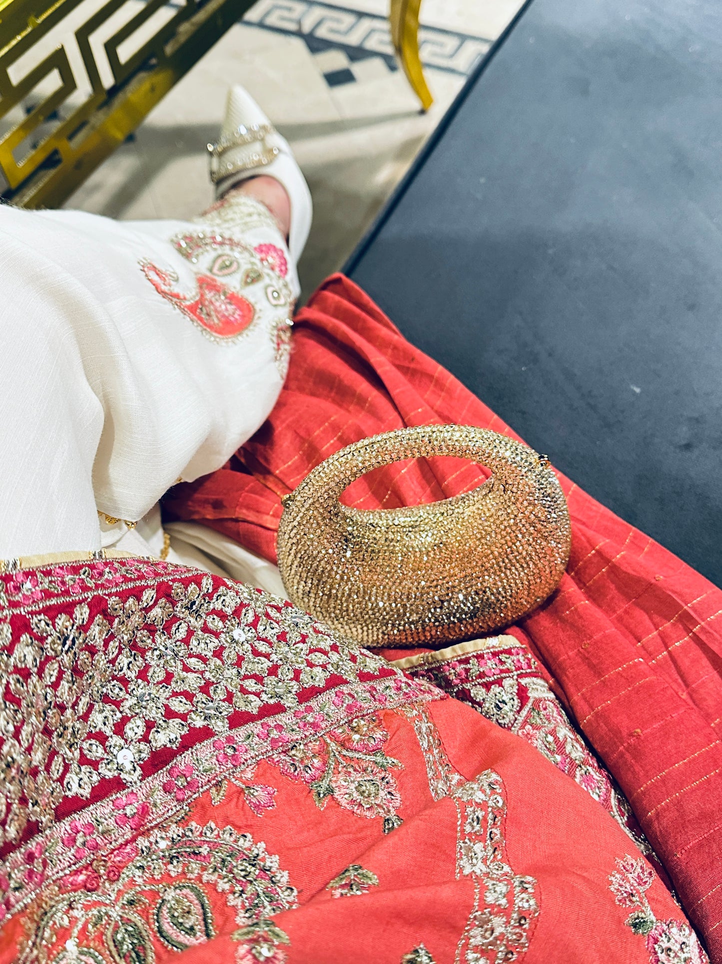 •	Midnight GOLDEN Crystal Clutch