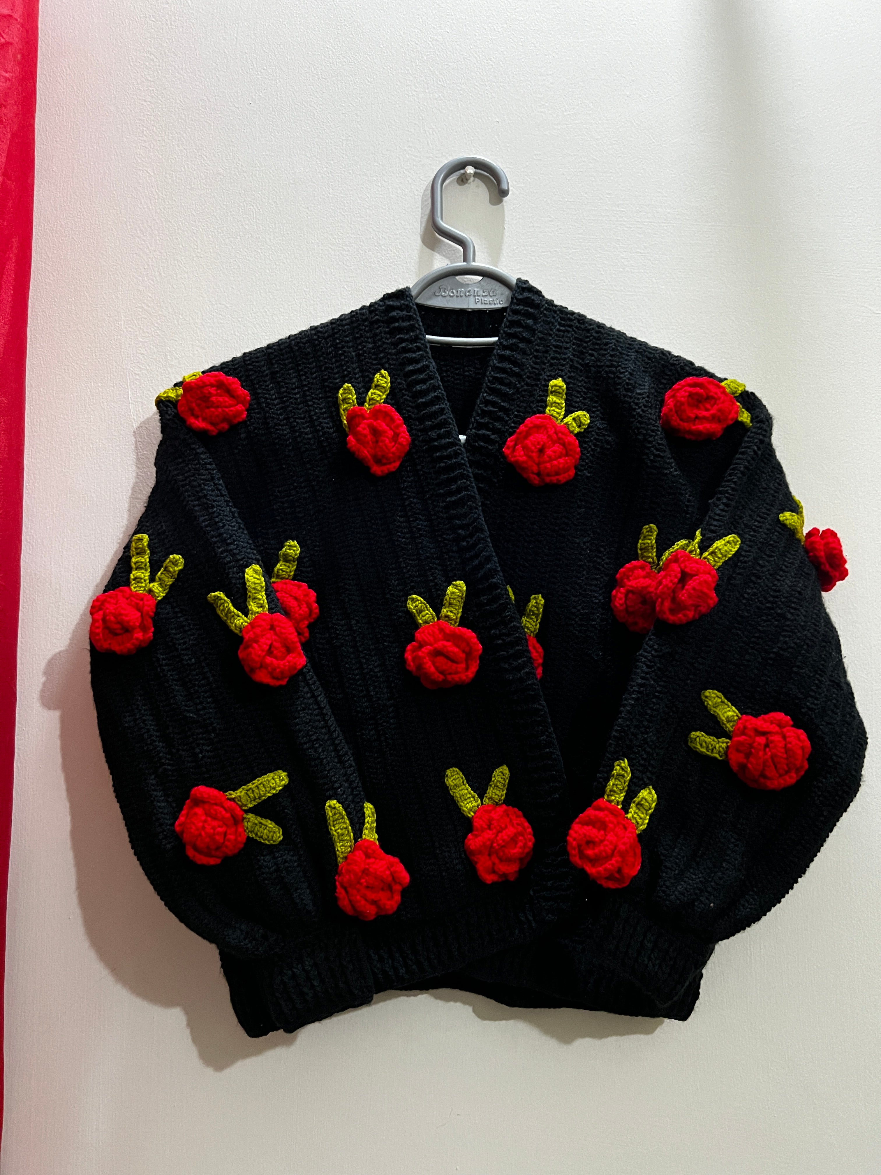 Red rose cardigan