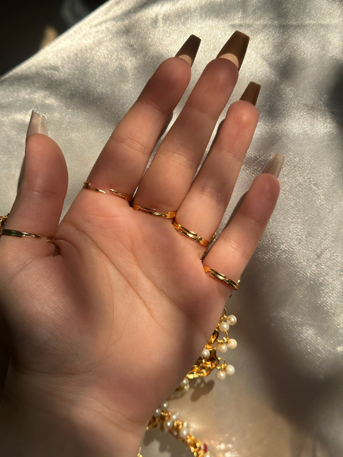 Red colour hand cover rings bracelet