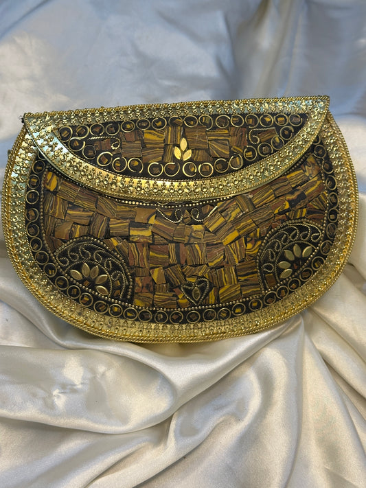 Golden Heritage Mosaic Clutch