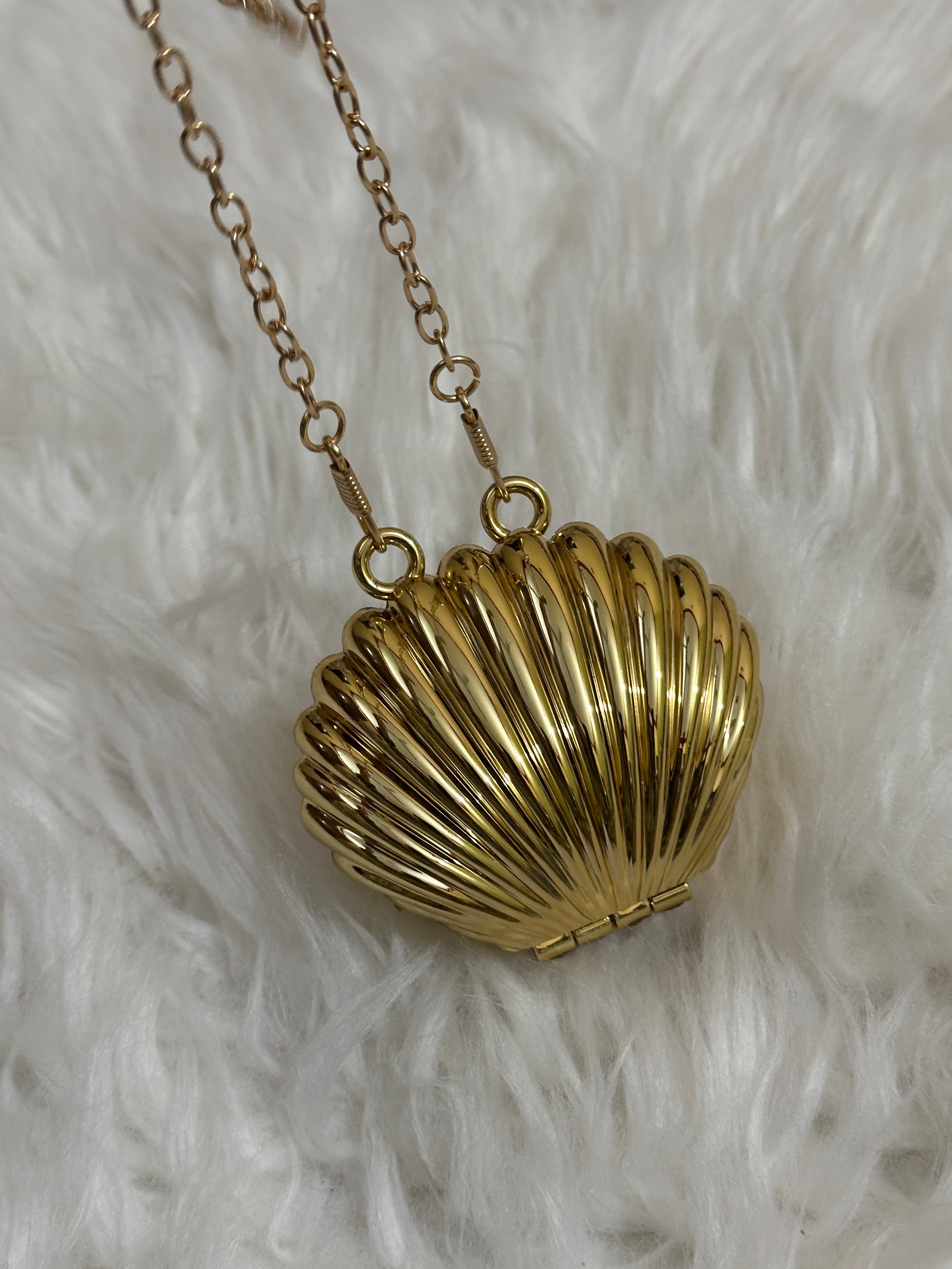 GOLDEN MINI SHELL CLUTCH (kindly do online payment for sale articles )