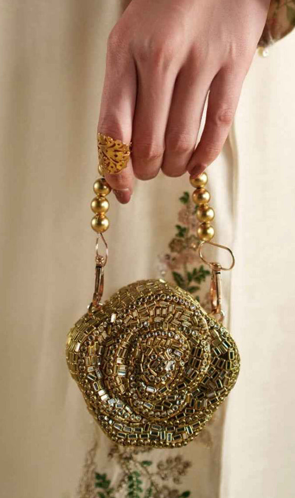Royal Kundan Flower Clutch