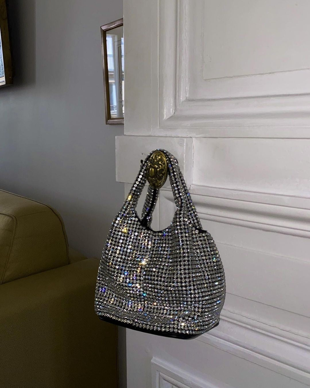 Rhinestone pouch bags