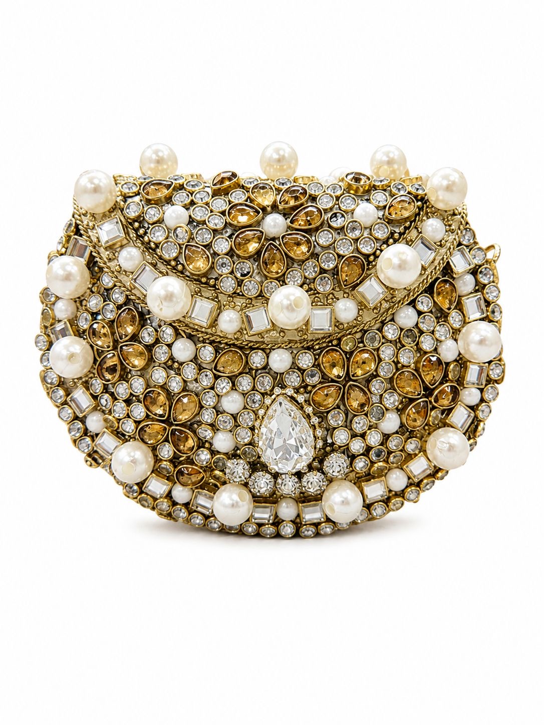 Pearl kundan clutch