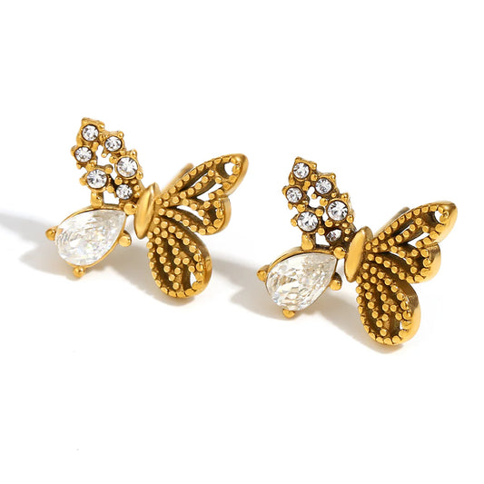 Butterfly Crystal Studs