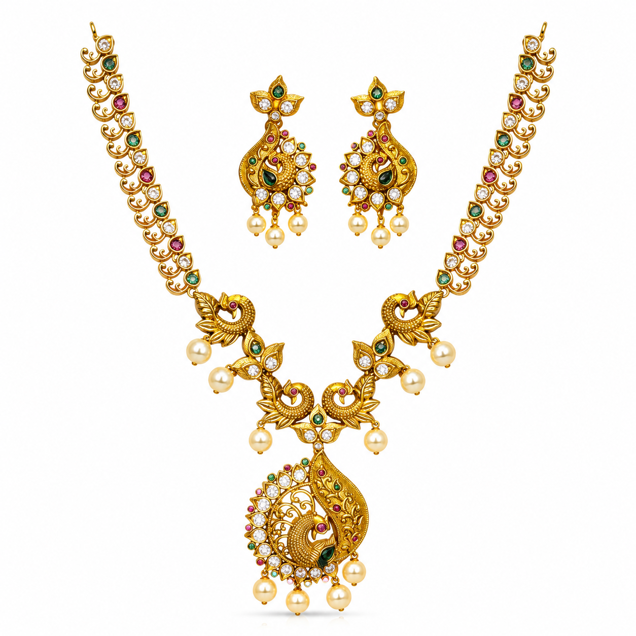 Royal Peacock Heritage Necklace Set
