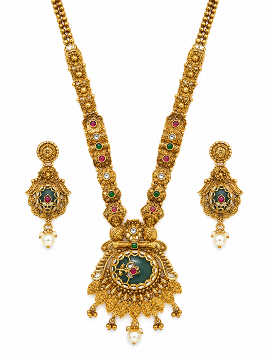 Emerald Royale Antique Necklace Set