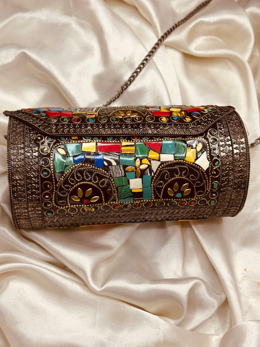 •	Emerald Dynasty Box Clutch