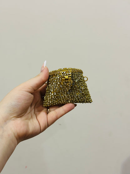 Mini coin kundan clutch
